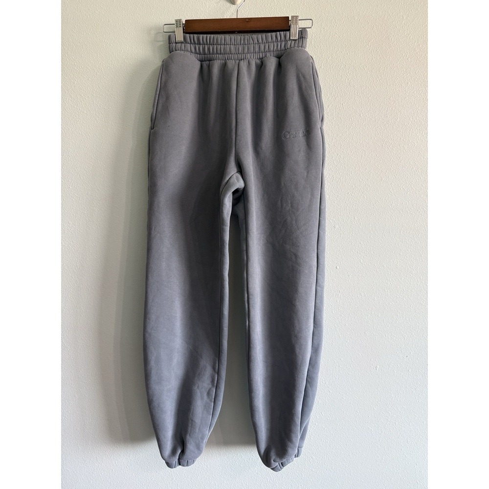 COMFRT Sweatpants Womens XS Blue Fleece Jogger Elastic Waist Pockets Lounge